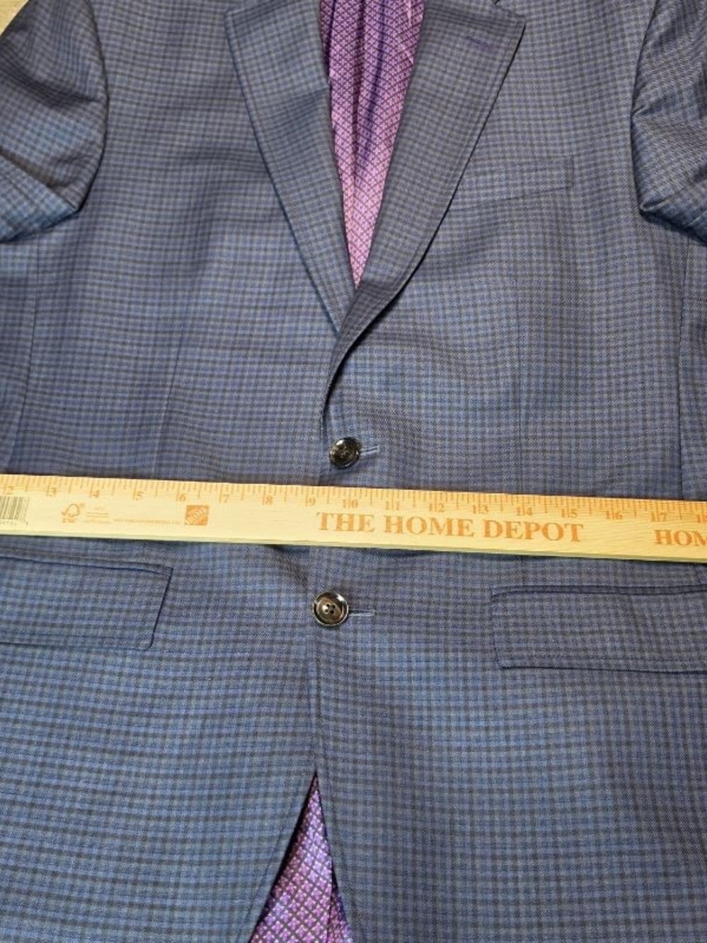 Ted Baker Endurance Jay SPJ Sport Coat Blazer Mens 40S Blue Plaid Wool - Picture 11 of 14